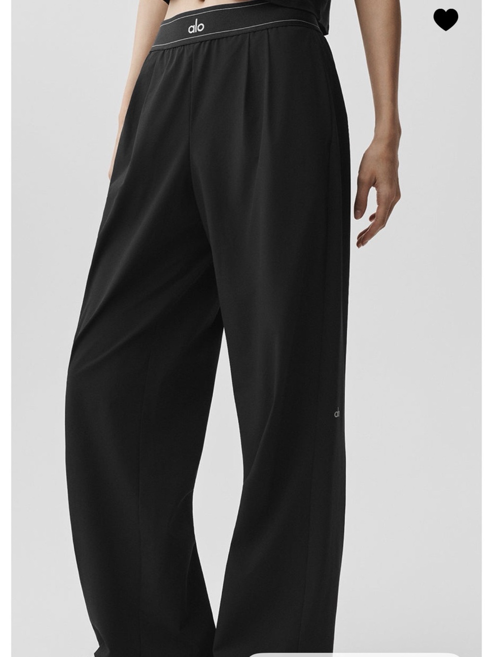 ALO Yoga Black Wide-Leg Athletic Trousers